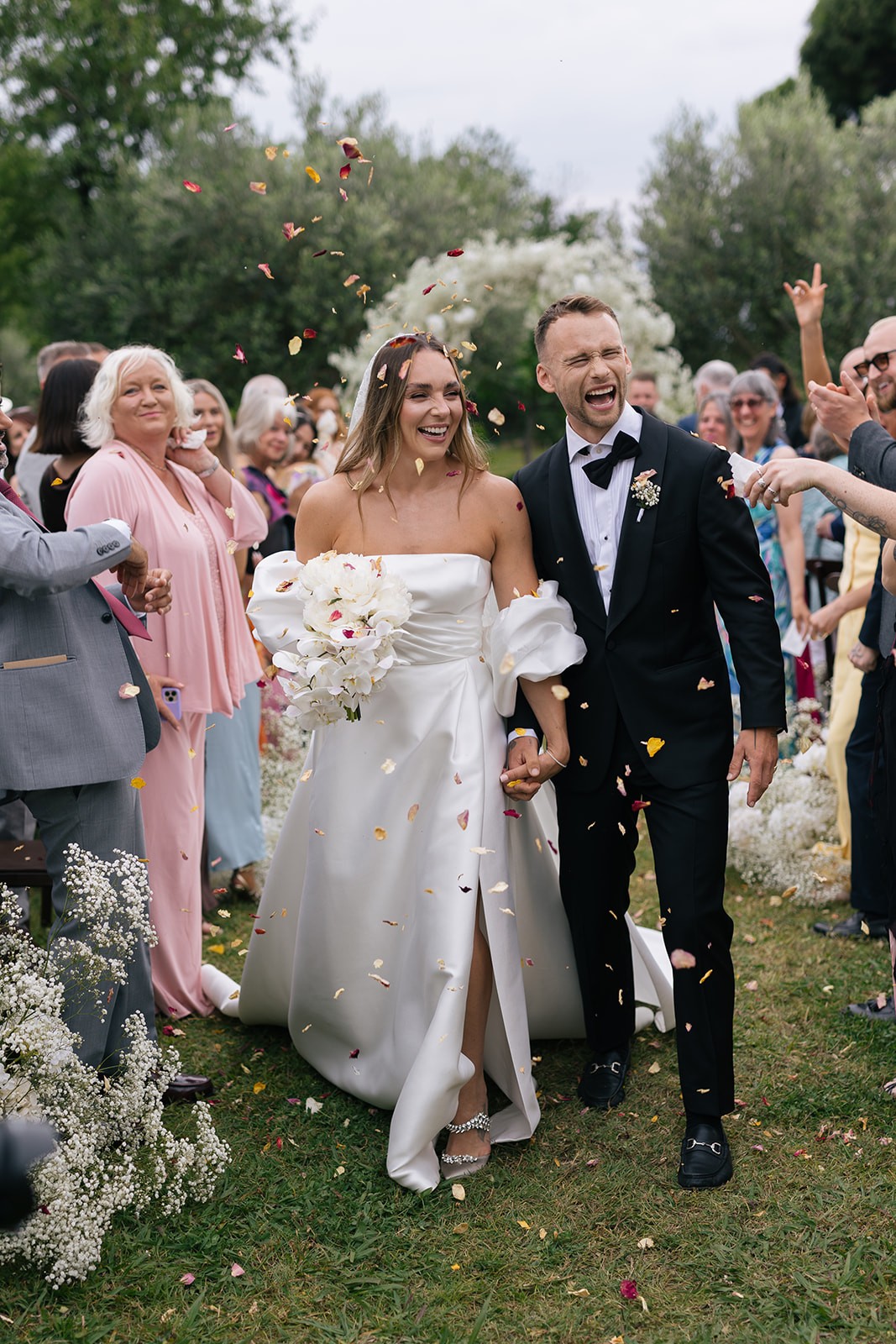 Flottie wedding decor and organisation for "A Garden Vow" featuring bride and groom at Talici Hill Villa in Montenegro