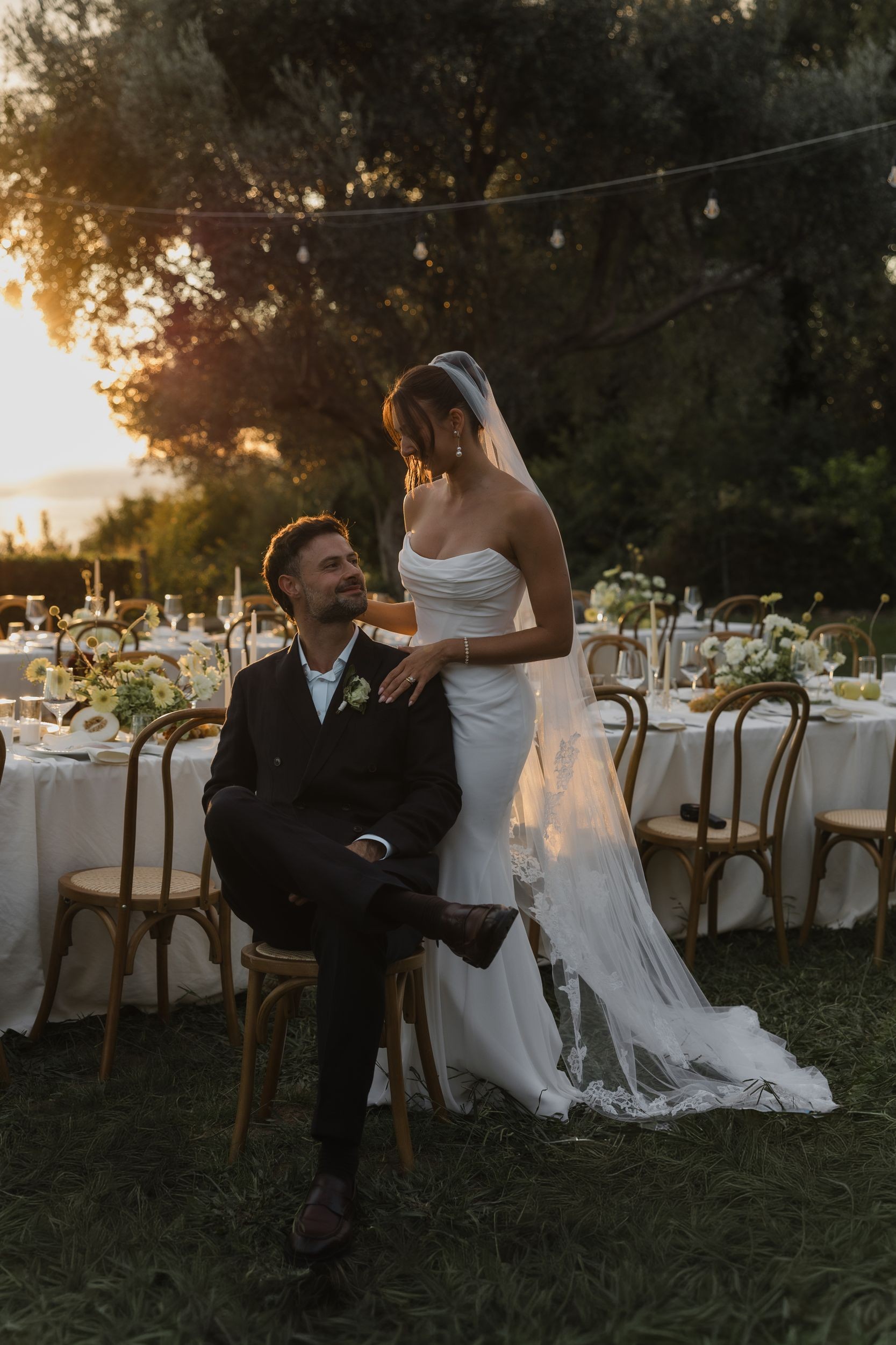 Flottie wedding decor and organisation for "Where Light Lingers" featuring bride and groom at Talici Hill Villa in Montenegro