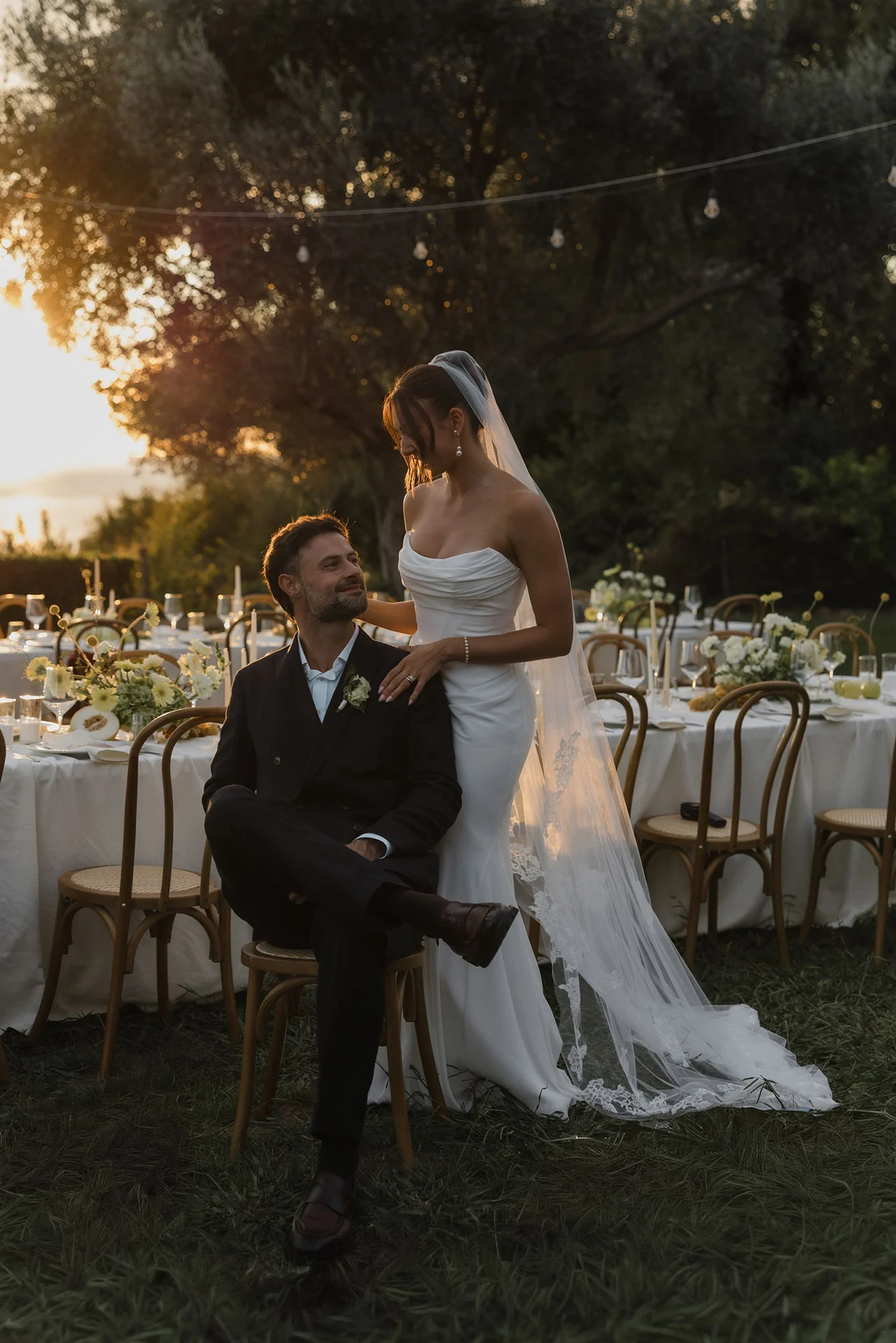 Flottie wedding decor and organisation for "Where Light Lingers" featuring bride and groom at Talici Hill Villa in Montenegro