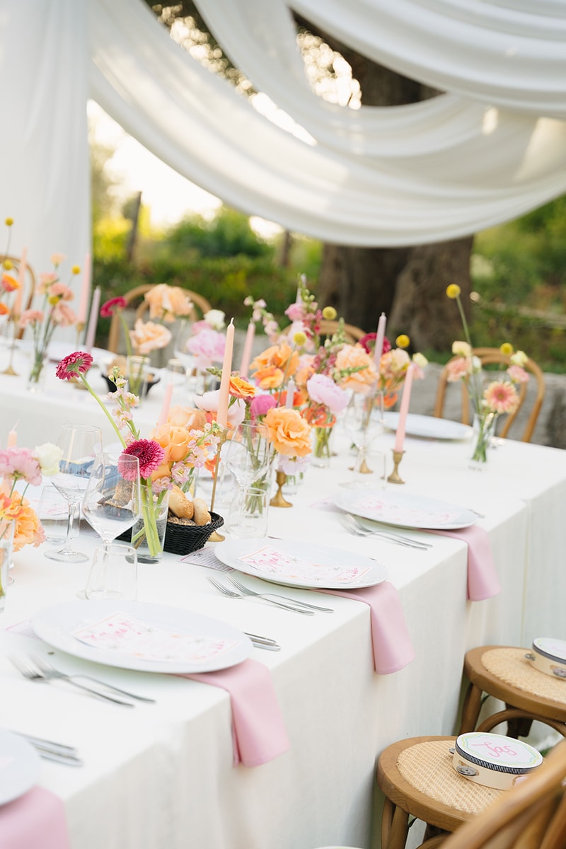 Flottie wedding decor and organisation for "Gathered in Joy" banquet at Talici Hill Villa in Montenegro
