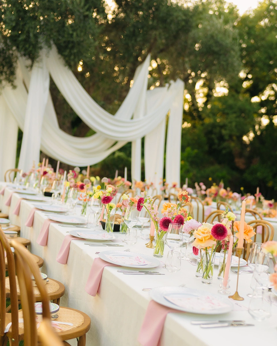 Flottie wedding decor and organisation for "Gathered in Joy" banquet at Talici Hill Villa in Montenegro