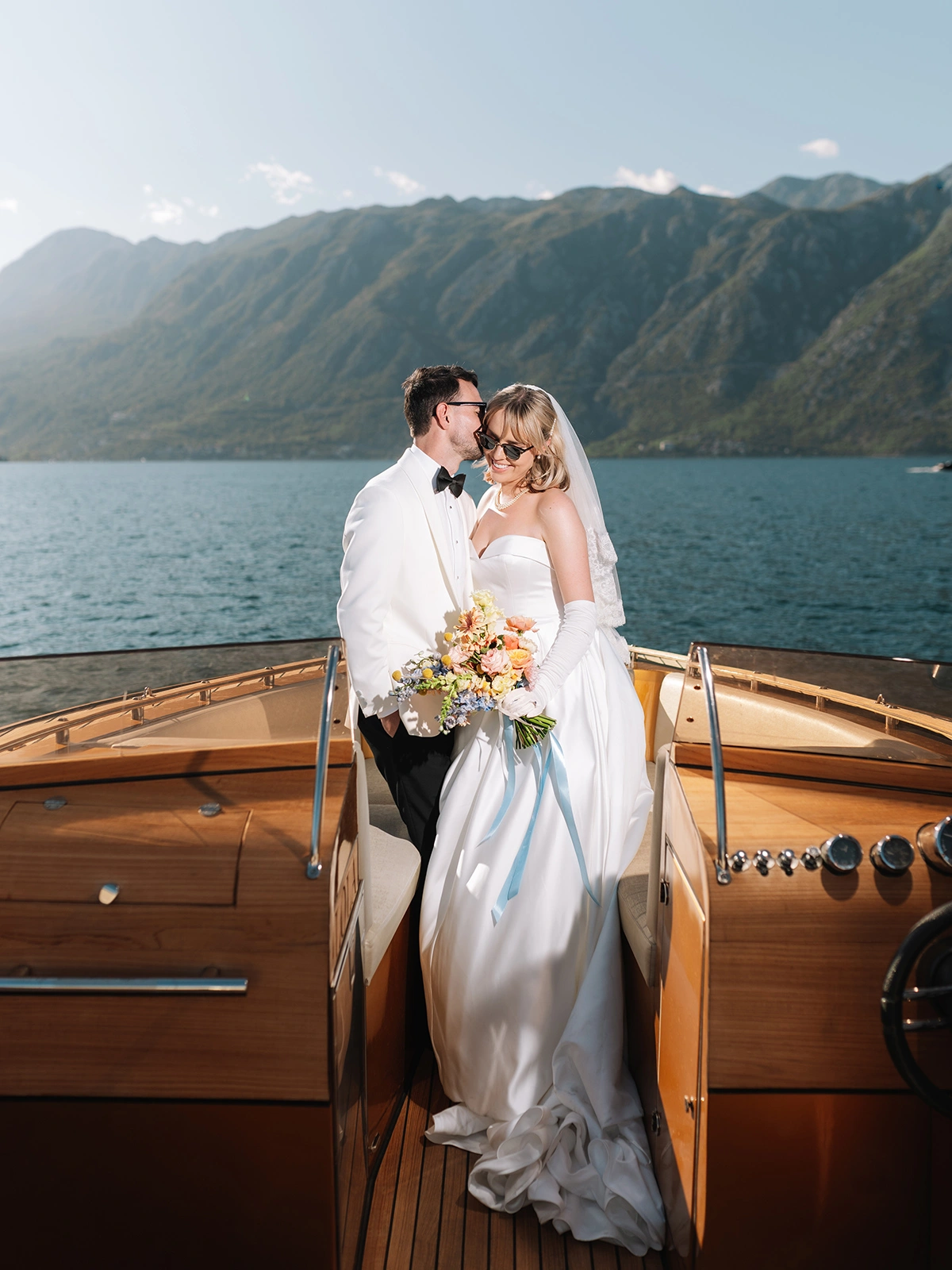 Flottie wedding ceremony decor and organisation for "Heritage of Love" celebration with bride and groom at Heritage Grand Perast Montenegro