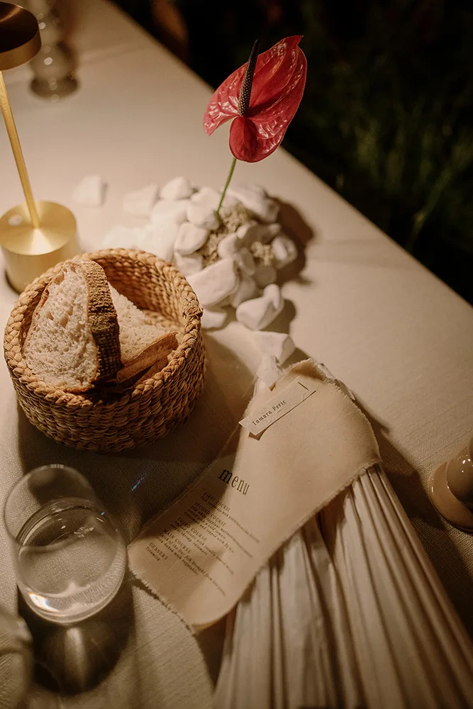 Luxury wedding table setting with floral centerpieces, Mamula Island venue