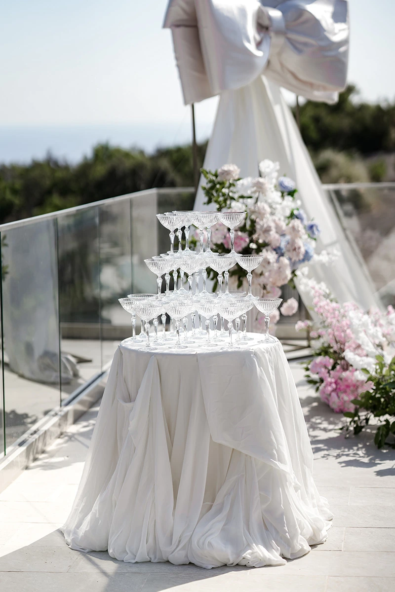 Flottie flower decor, wedding, and organisation at Cape Montenegro in Krimovica: multi-part collage showcasing event floral design, blue hydrangeas, sea-view tablescapes, and celebration details