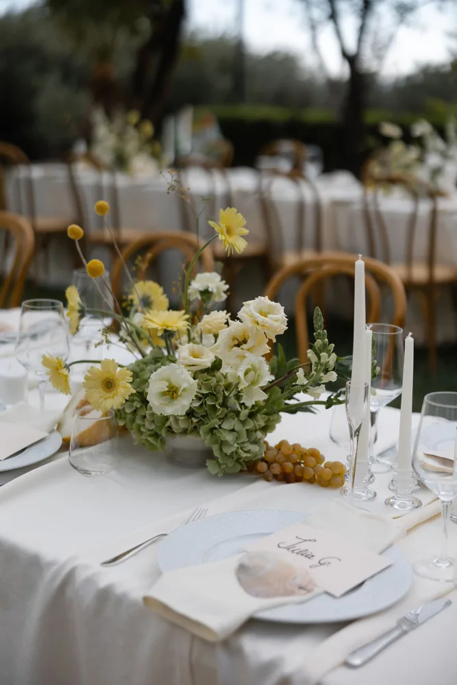Flottie wedding ceremony decor and organisation for "Where Light Lingers" celebration with bride and groom at Talici Hill Villa Montenegro