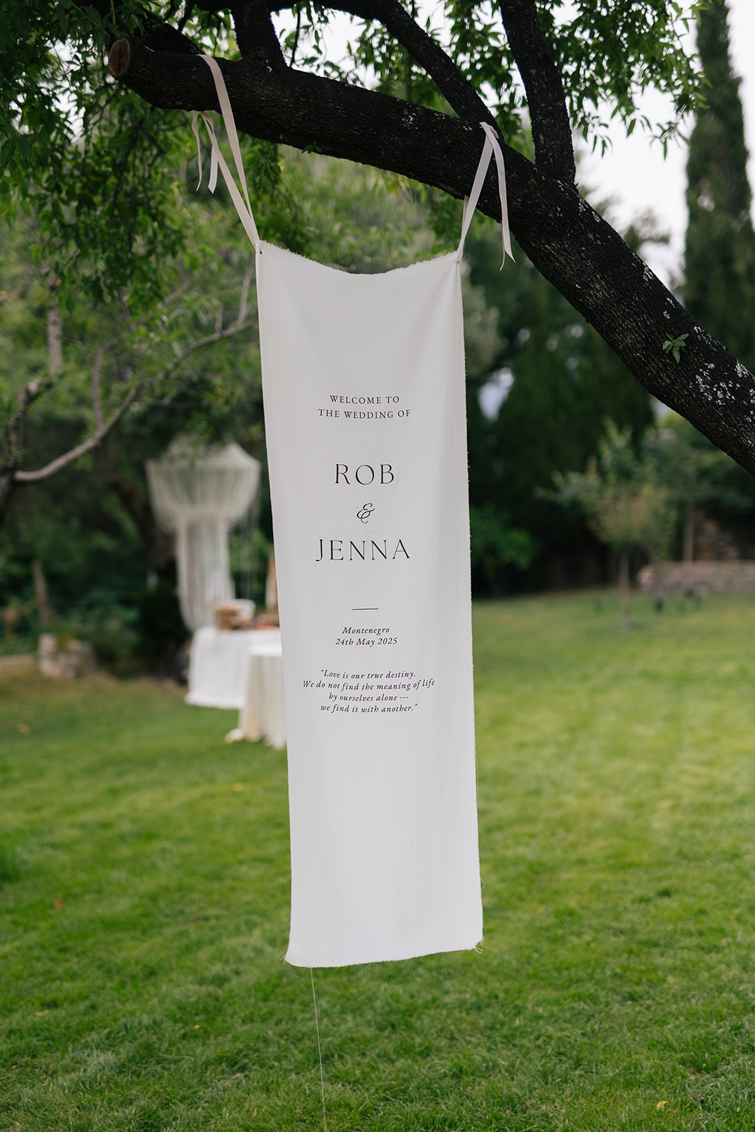 Flottie wedding ceremony decor and organisation for "A Garden Vow" celebration with bride and groom at Talici Hill Villa Montenegro