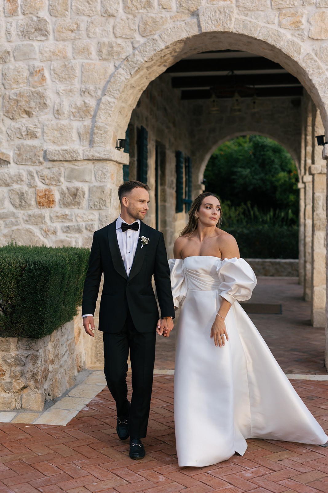 Flottie wedding ceremony decor and organisation for "A Garden Vow" celebration with bride and groom at Talici Hill Villa Montenegro