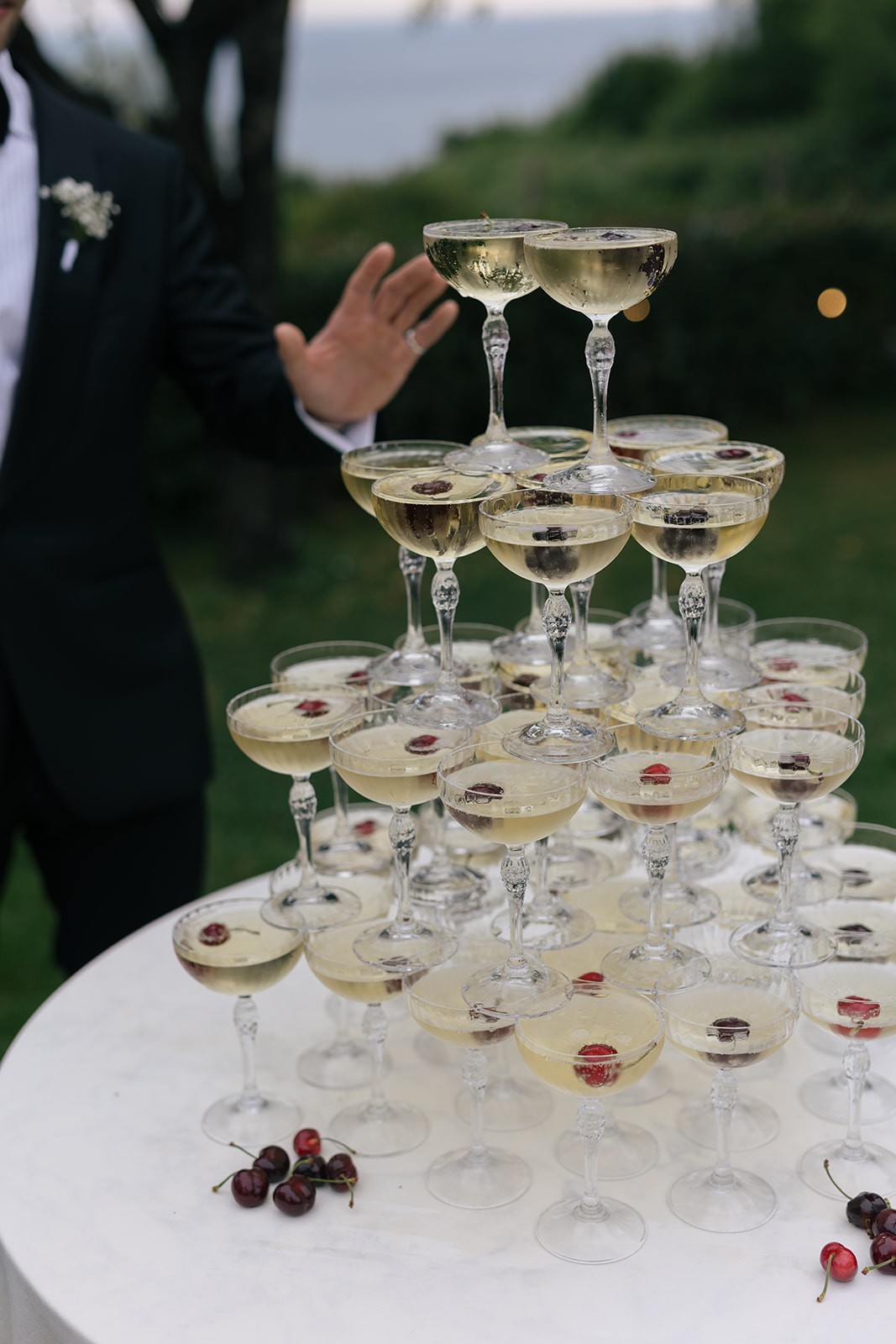 Flottie wedding ceremony decor and organisation for "A Garden Vow" celebration with bride and groom at Talici Hill Villa Montenegro