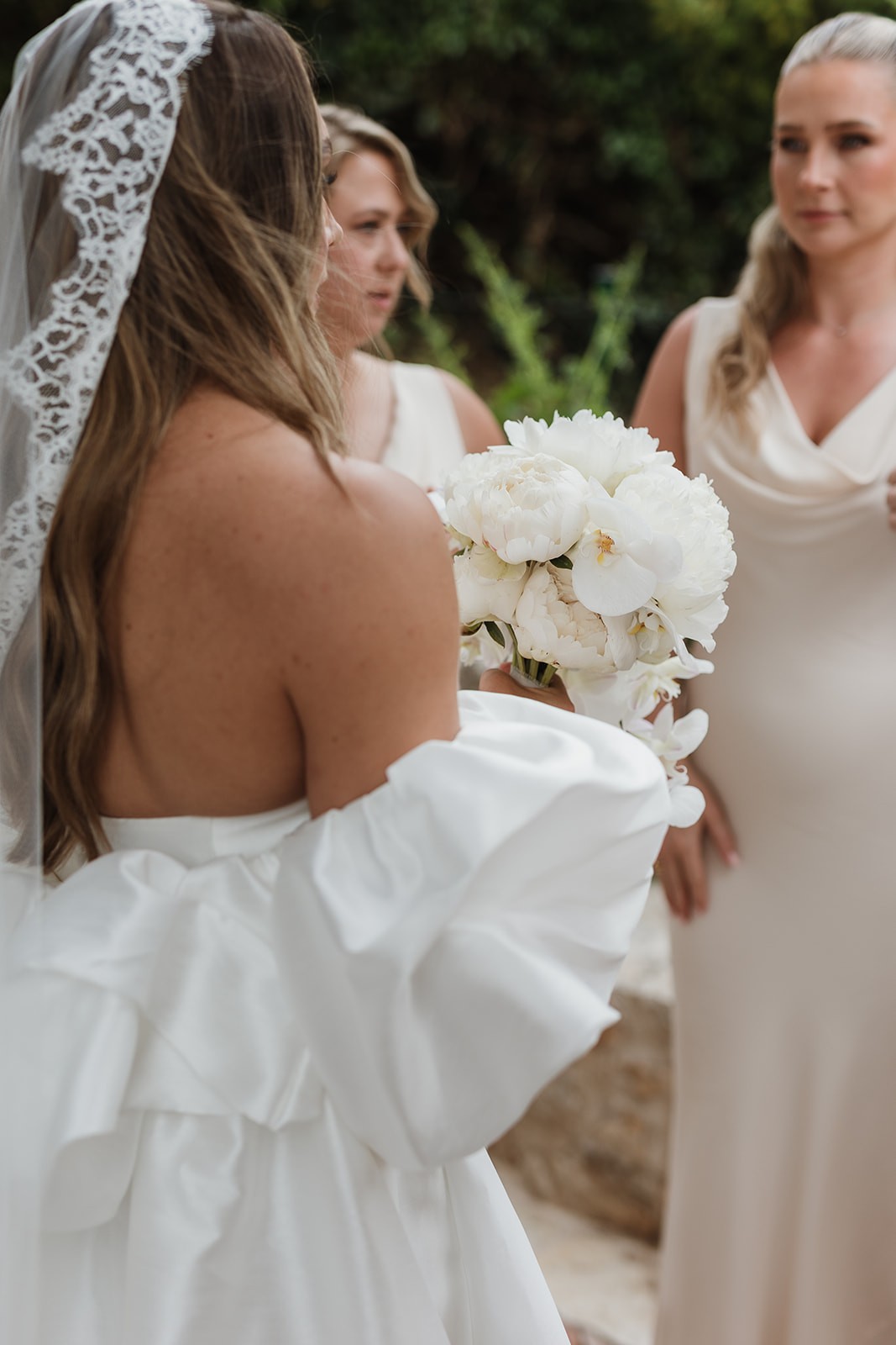 Flottie wedding floral design for "A Garden Vow": close-up of bride's bouquet and decor organisation at Talici Hill Villa in Montenegro