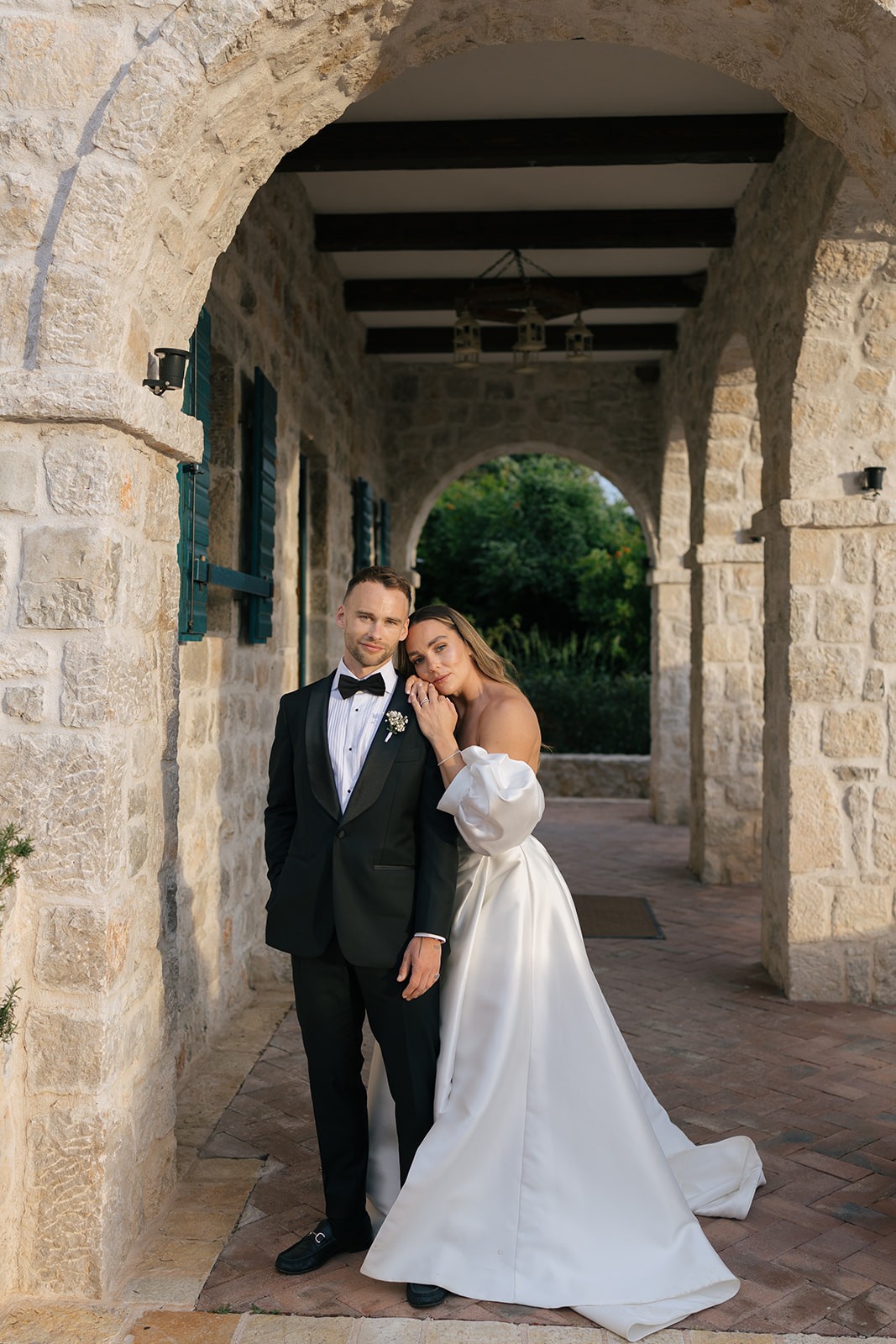 Flottie wedding decor and organisation for "A Garden Vow" featuring bride and groom at Talici Hill Villa in Montenegro