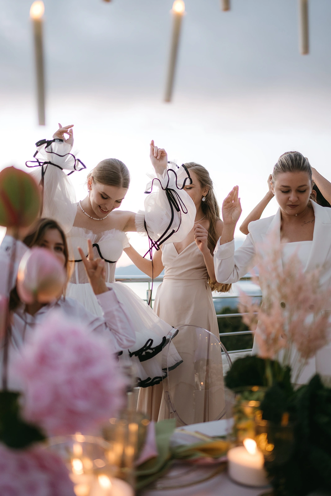 Flottie wedding ceremony decor and organisation for "Where Light Lingers" celebration with bride and groom at Talici Hill Villa Montenegro