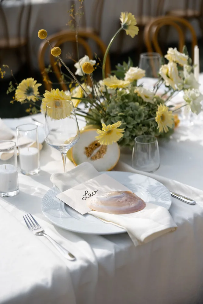 Flottie wedding ceremony decor and organisation for "Where Light Lingers" celebration with bride and groom at Talici Hill Villa Montenegro