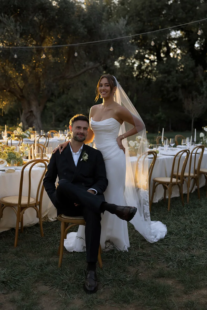 Flottie wedding ceremony decor and organisation for "Where Light Lingers" celebration with bride and groom at Talici Hill Villa Montenegro