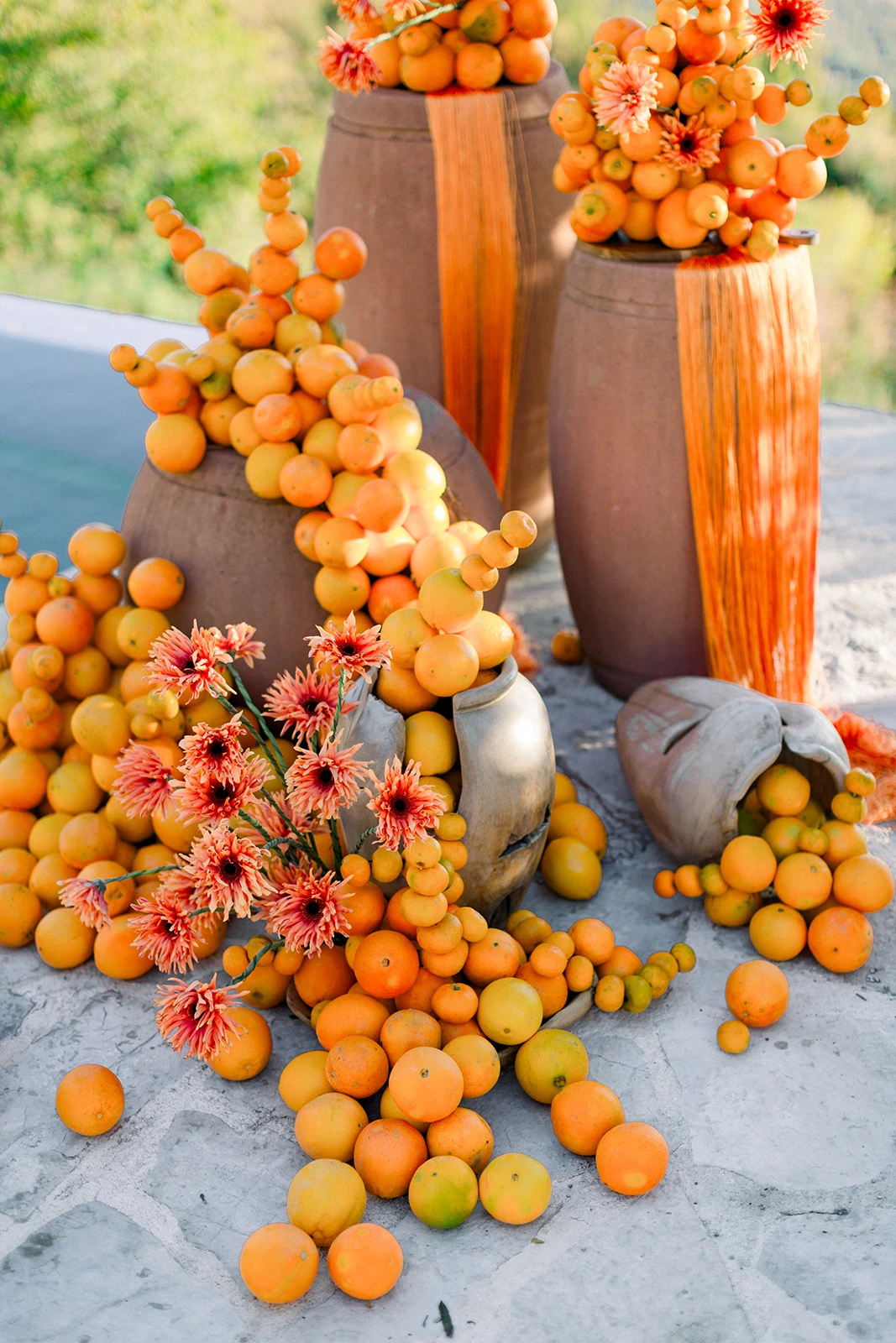 Flottie wedding ceremony decor and organisation for "Citrus Muse" celebration with bright fruit and flower styling at Villa Mona Lisa Montenegro