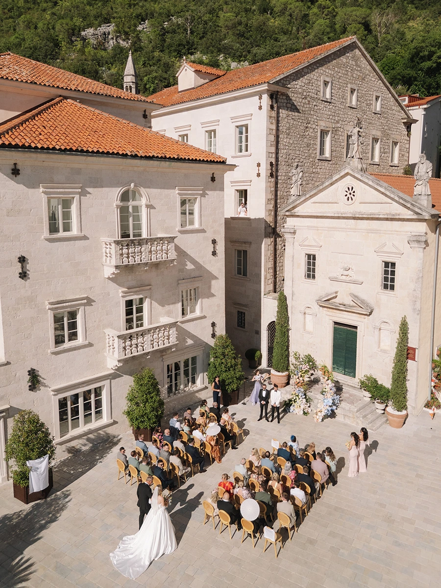 Flottie wedding floral design and organisation for bride and groom during "Heritage of Love" ceremony at Heritage Grand Perast