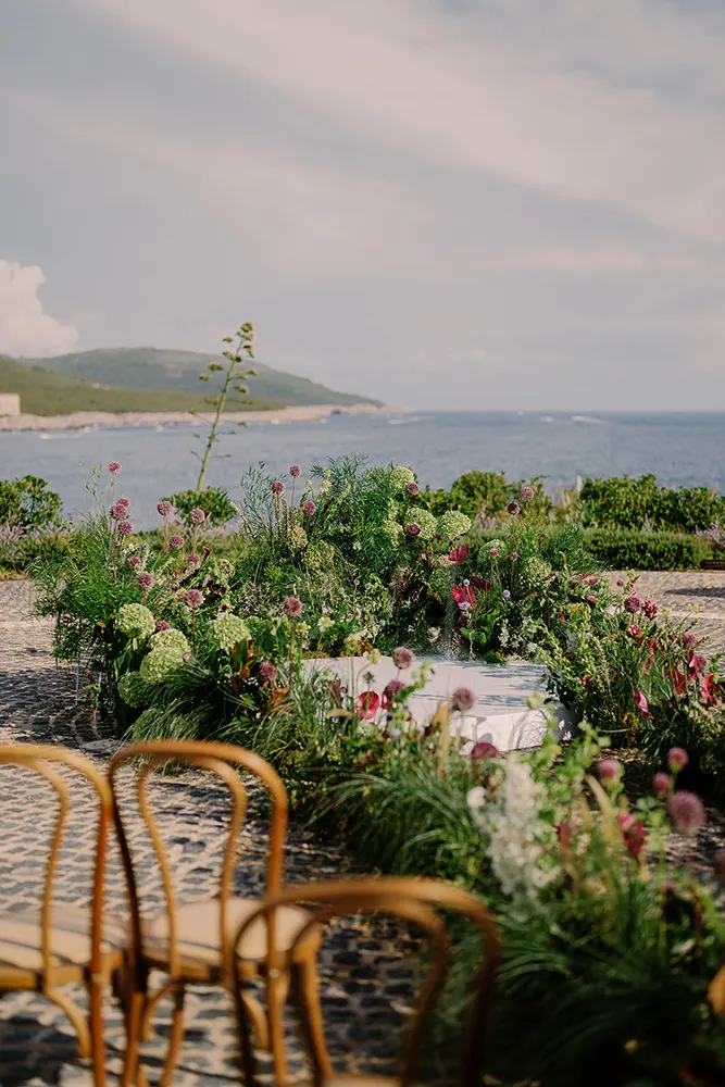 Historic stone architecture of Mamula Island hotel and spa, Montenegro wedding venue